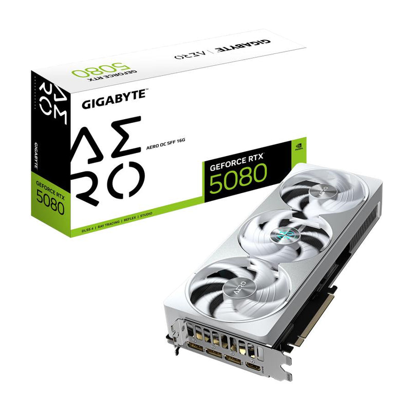 Afbeelding laden in galerijviewer, Gigabyte gv-n5080aero oc-16gd geforce rtx 5080 aero oc sff 16g , 16gb, gddr7, 256bit, pcie 5.0
