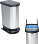 Rotho paso pedaalemmer - afvalscheider 50l - 2x25l - bpa vrij - zilver metallic