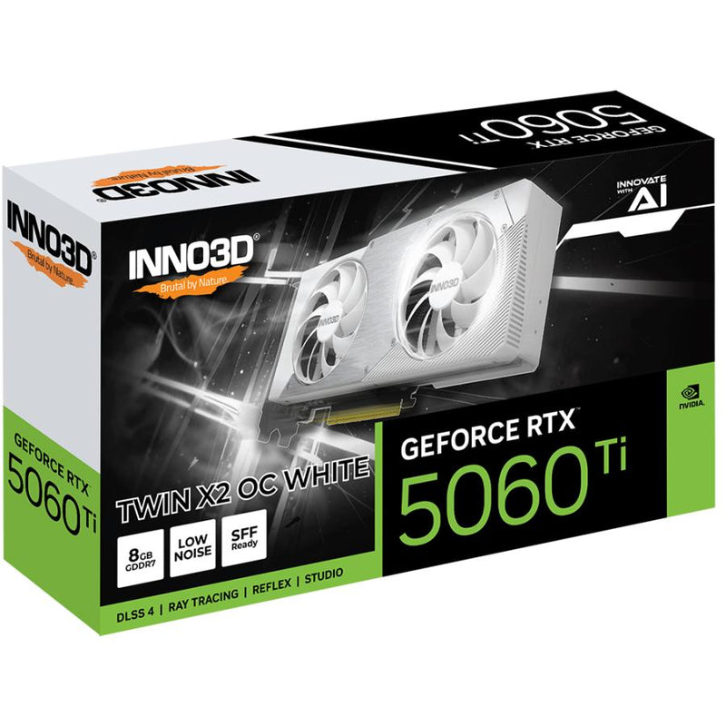 Afbeelding laden in galerijviewer, Inno3d n506t2-08d7x-193075w geforce rtx™ 5060 ti 8gb twin x2 oc white
