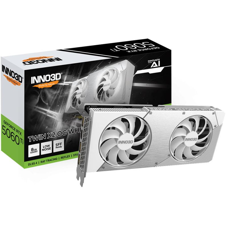 Afbeelding laden in galerijviewer, Inno3d n506t2-08d7x-193075w geforce rtx™ 5060 ti 8gb twin x2 oc white
