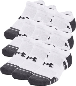 Under armour ua performance tech 3pk ns-wht unisex sportsokken - wit - jet grijs