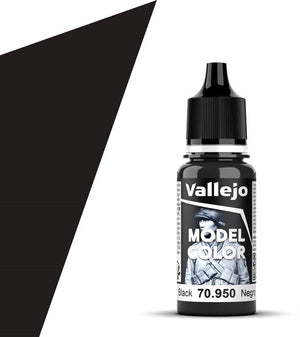 Vallejo hobbyverf acrylverf - 70950 model color black - acryl verf flesje - 18 ml