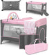Lionelo flower campingbedje - 2in1 - meegroeibed - co-sleeper - lockguard - draagtas - reisbedje box - praktische zij-ingang met ritssluiting - hoogwaardige schuimmatras - snel opvouwsysteem - multifunctionele box en reiswieg