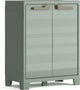 Keter planet outdoor opbergkast laag - 1 plank - 44x80x100cm - lichtgrijs zwart