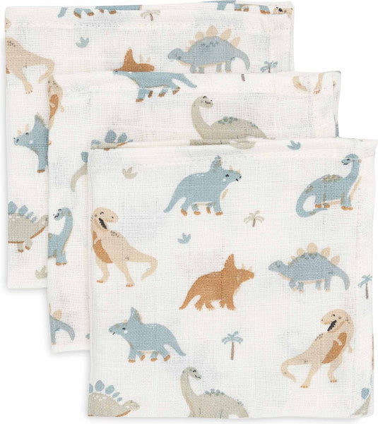 Jollein - hydrofiel monddoekje 31x31cm - baby hydrofiele doeken - 3 stuks - roarsome
