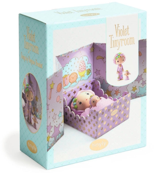 Djeco tinyly violet tinyroom miniatuur slaapkamer speelgoed.