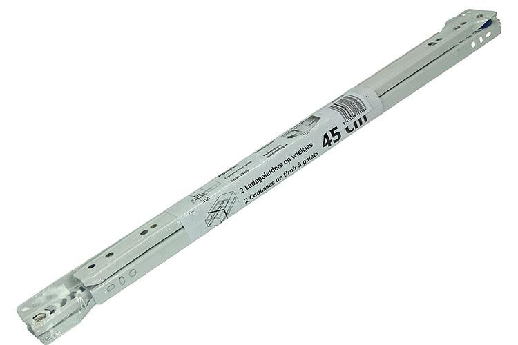 Afbeelding laden in galerijviewer, 1013690 - paar rolladegeleiders wit 25kg 45cm | 5 stuks
