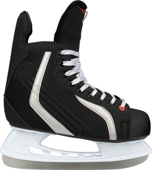 Nijdam ijshockeyschaats - deluxe - polyester - zwart zilvergrijs - maat 44