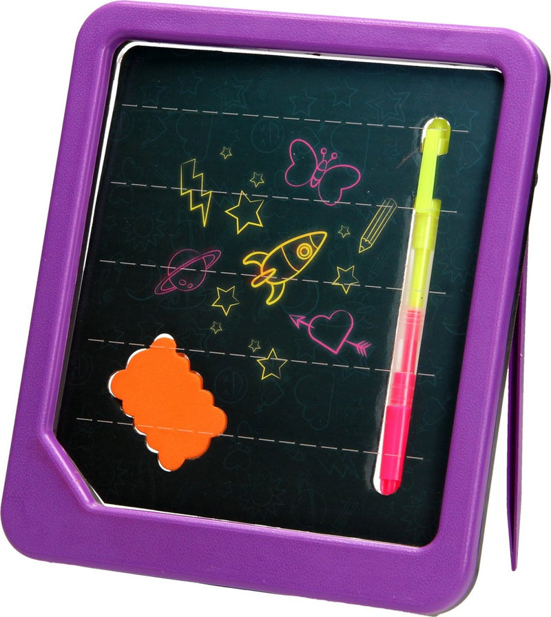 Afbeelding laden in galerijviewer, Toi-toys tekenbord neon glow met stift en spons
