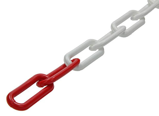 Mack 1013674 - kunststof ketting rood wit ø 6mm l 40mm 30m | 30 stuks