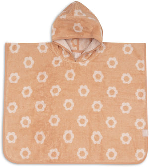Jollein badponcho - 100% badstof - 1-2 jaar - jacquard - flower reversible