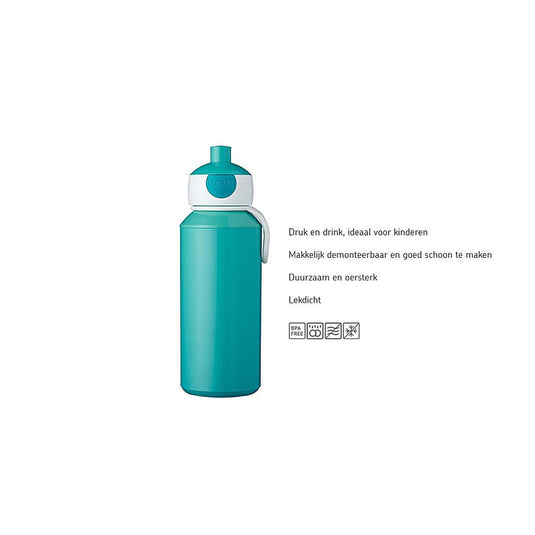 Mepal pop-up drinkfles campus - 400 ml - sluit goed af - drinkbeker voor kinderen - stitch