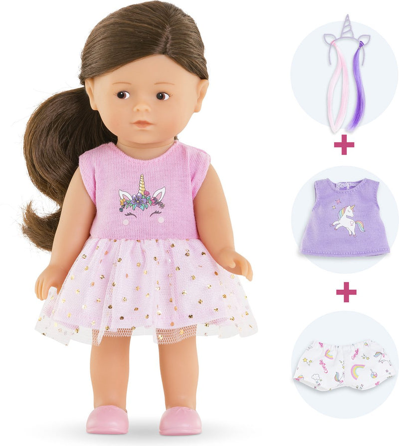 Afbeelding laden in galerijviewer, Corolle pop eenhoorn romy 20cm - mini corolline speelset met accessoires.

