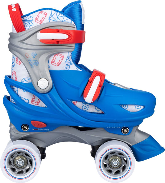 Nijdam rolschaatsen verstelbaar - geo metricker - blauw - maat 29-32