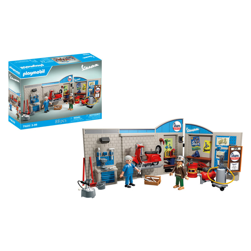 Afbeelding laden in galerijviewer, Playmobil 60s vespa garage - 71621
