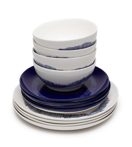 Serax - ottolenghi feast - serviesset - wit blauw - 12 stuks