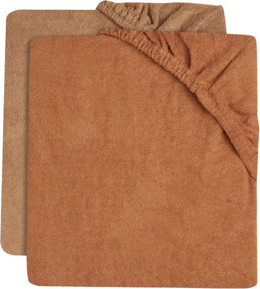 Jollein - aankleedkussenhoes badstof 50x70cm - zachte hoes baby aankleedkussen - caramel biscuit - 2 stuks