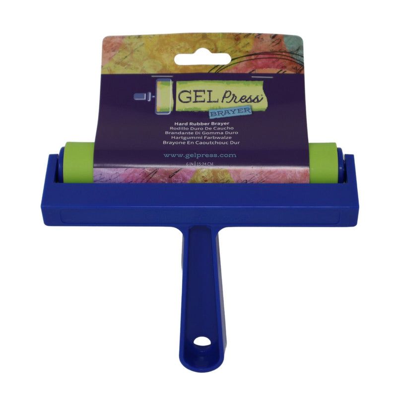 Afbeelding laden in galerijviewer, Gel press • inktroller van hard rubber blauw 15,24cm

