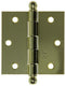 Yale 1019144 - 3 bolknopscharnieren vermessingd 76x76mm | 2 stuks