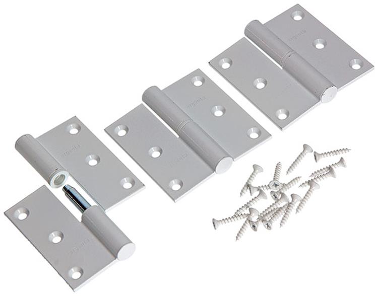 Afbeelding laden in galerijviewer, Yale 1019159 - 3 paumellen alu wit rechte hoek links 80x80mm | 5 stuks
