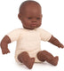 Miniland babypop met stoffen lijfje - afrikaans 32cm - met vanillegeur - waterdicht - 10 maanden