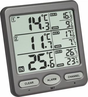 Tfa dostmann trio 30.3062.10 draadloze thermometer antraciet