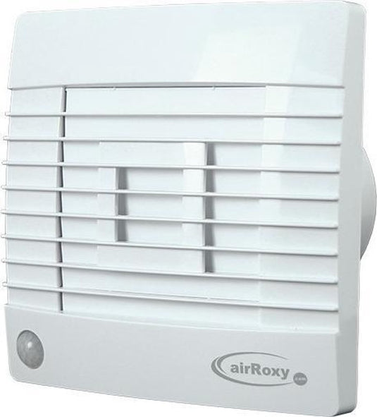 Air roxy badkamerventilator met automatische sluitklep, bewegingssensor en timer 100 mm wit - prestige 100zgms