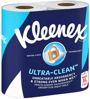 Merkloos sans marque kleenex - keukenpapier - ultra clean - maxi xl - absorberend - 2 rollen