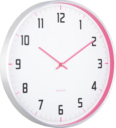 Karlsson wandklok sporty - roze - ø40cm - wandklok scandinavisch
