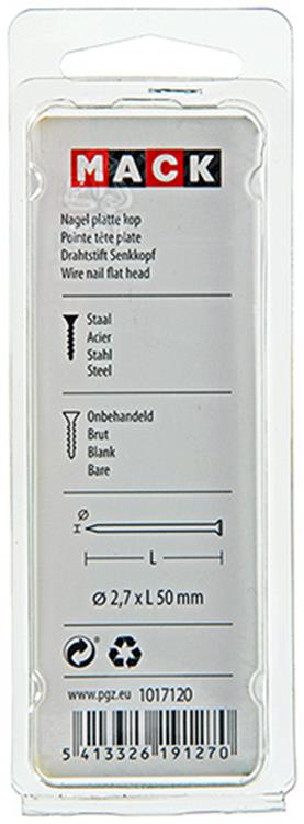 Afbeelding laden in galerijviewer, Mack 1017120 - nagel platte kop 100 gr 2,7 x 50 mm | 5 stuks
