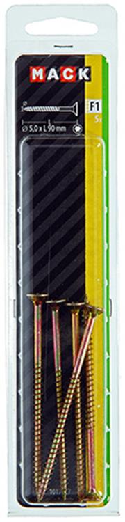 Afbeelding laden in galerijviewer, Mack 1017317 - spaanplschr.vzkop-zelfb. geelverz. 5 st 5,0 x 90 mm | 5 stuks

