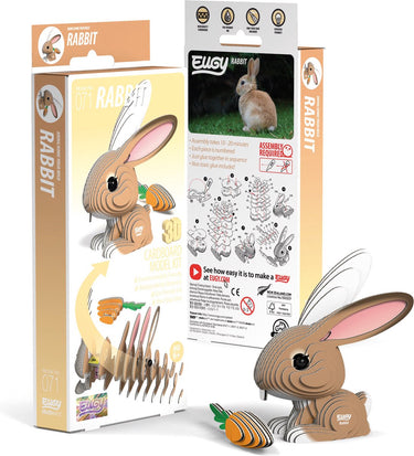 Eugy 3d puzzel - konijn - boerderijdieren - duurzaam - verzamel ze allemaal - 6 jaar