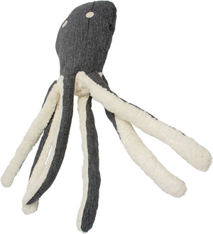 Duvo plus eco pluche octopus xl - grote hondenknuffel zonder piep - gerecycled materiaal - 70x22x10cm - grijs xl