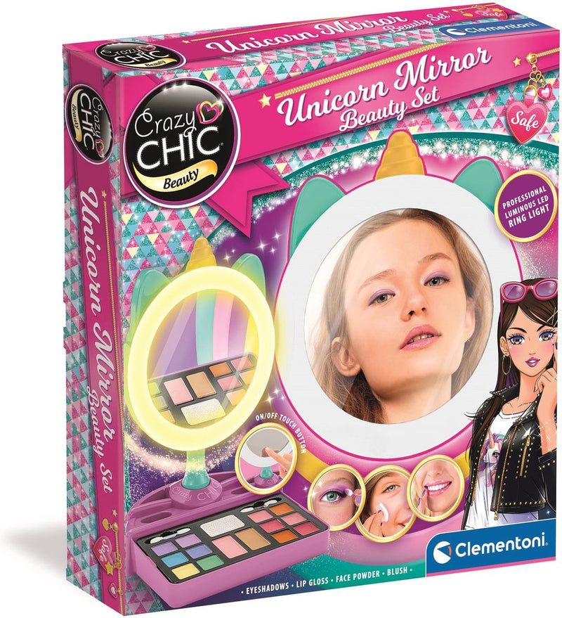 Afbeelding laden in galerijviewer, Clementoni crazy chic - lichtspiegel - make-up spiegel voor kinderen - make-up bewaren - vanaf 6 jaar
