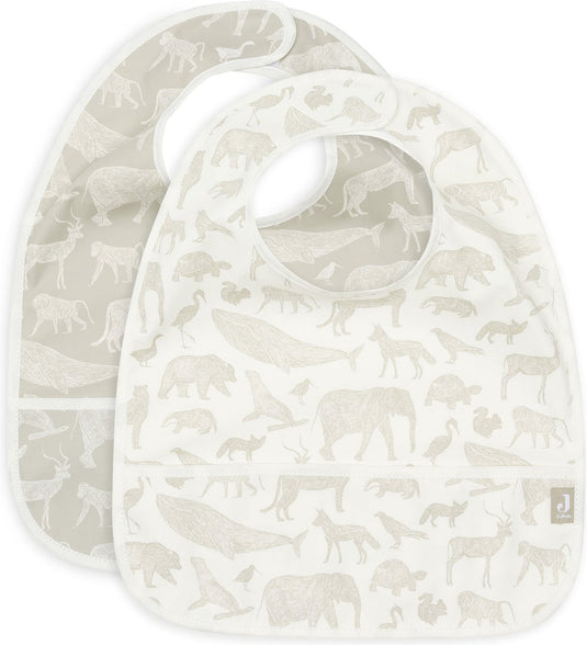 Jollein slab waterproof animals olive green (2pack)