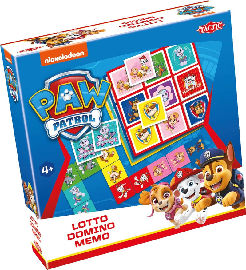 Afbeelding laden in galerijviewer, Tactic paw patrol 3-in-1 spellenverzameling – kaartspel - lotto – domino – memo - kinderspel vanaf 4 jaar
