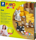 Fimo kids 8034 - ovenhardende boetseerklei - form play - set katten