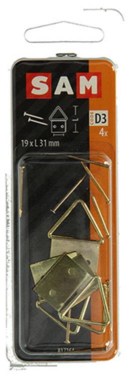 Afbeelding laden in galerijviewer, Mack 1017861 - kaderhanger staal vermessingd 4 st 19 x 31 mm | 10 stuks
