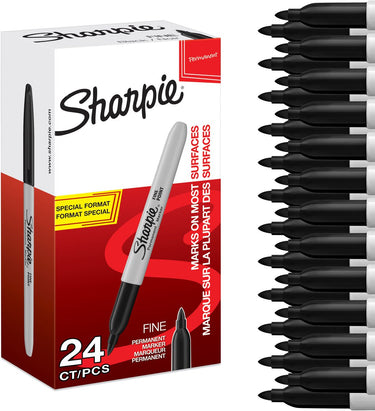 Sharpie permanentmarkers | fijne punt | zwarte inkt | 24 stuks