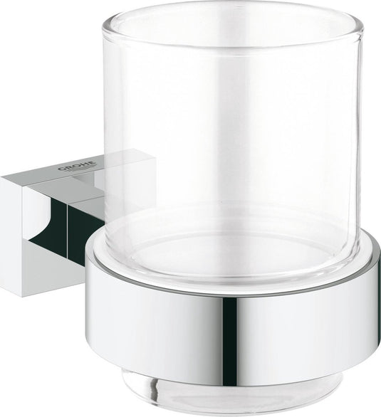Grohe essentials cube houder met drinkglas - chroom