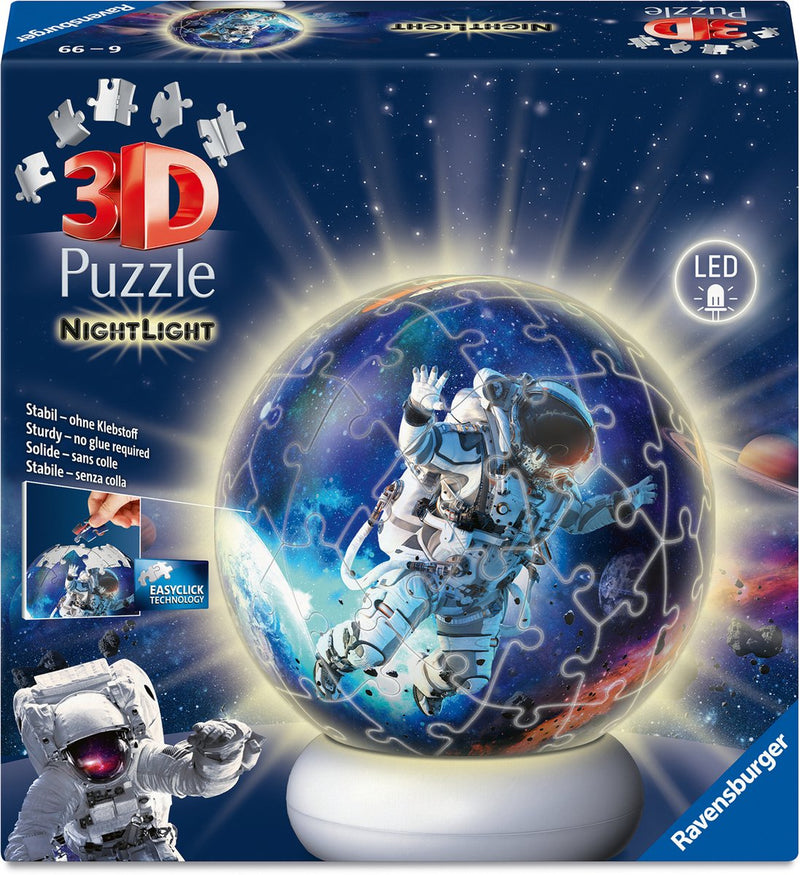 Afbeelding laden in galerijviewer, Ravensburger – astronauten – 3d puzzle-ball nachtlicht – 73 stukjes
