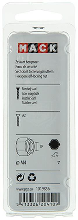 Afbeelding laden in galerijviewer, Mack 1019856 - zeskant borgmoer inox a2 6 st m 4 | 10 stuks
