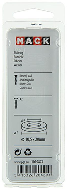 Afbeelding laden in galerijviewer, Mack 1019874 - sluitring inox a2 9 st m10 | 10 stuks
