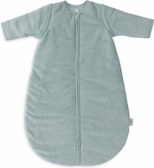 Jollein baby slaapzak winter met afritsbare mouw 90cm - rond - rib sea green - winterslaapzak