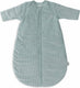 Jollein baby slaapzak winter met afritsbare mouw 90cm - rond - rib sea green - winterslaapzak