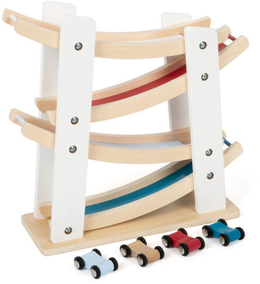 Small foot - houten autobaan met 4 auto's