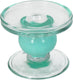 Hd collection kaarsenhouder glas turkoois 9x9x7cm