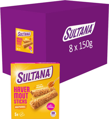 Sultana - havermoutsticks met golden syrup - 8 x 150 gram