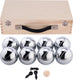 Engelhart metalen jeu de boules - 8 ballen in houten kist - luxe set - pétanque - boules - metalen ballen - geschikt voor elke jeu de boules baan - longfield