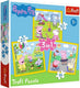Trefl peppa pig 3-in-1 puzzel - 20 36 50 stukjes